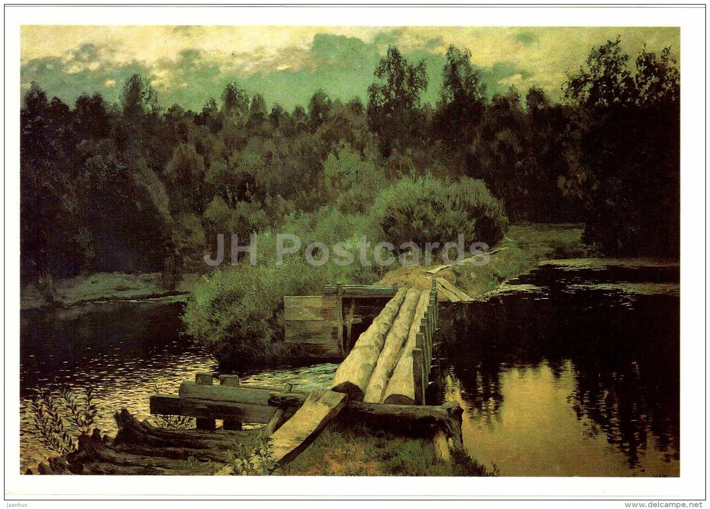 painting by Isaac Levitan - By the Slough , 1892 - large format postcard - russian art - unused - JH Postcards