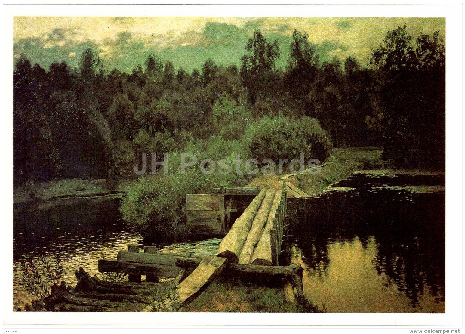 painting by Isaac Levitan - By the Slough , 1892 - large format postcard - russian art - unused - JH Postcards
