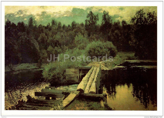 painting by Isaac Levitan - By the Slough , 1892 - large format postcard - russian art - unused - JH Postcards