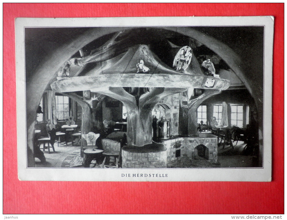 Die Herdstelle -Bad Harzburg - cafe - kaffeehaus - old postcard - Germany - sent from Germany to Estonia Tallinn 1924 - JH Postcards