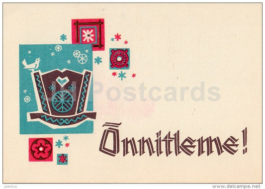 Greeting card by H. Heinla - cradle - 1965 - Estonia USSR - unused - JH Postcards