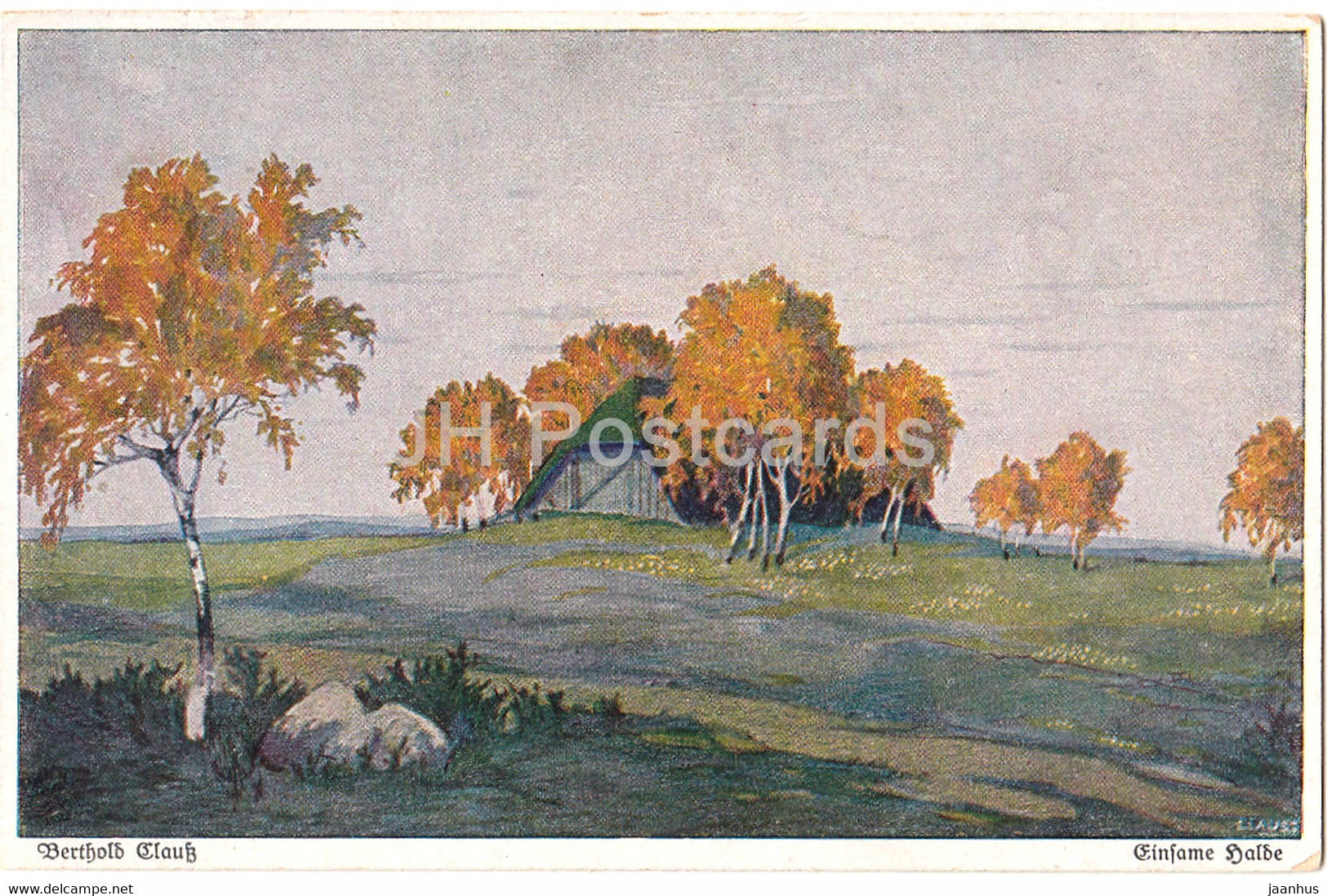 painting by Berthold Clauss - Einsame Halde - Primus - 3104 - German art - old postcard - Germany - unused - JH Postcards