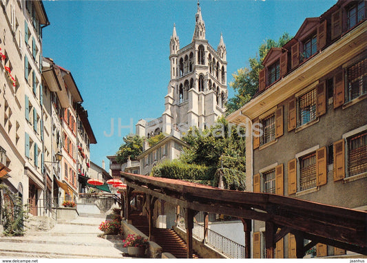 Lausanne - Escaliers du Marche - market stairs - 9206 - 1997 - Switzerland - used - JH Postcards