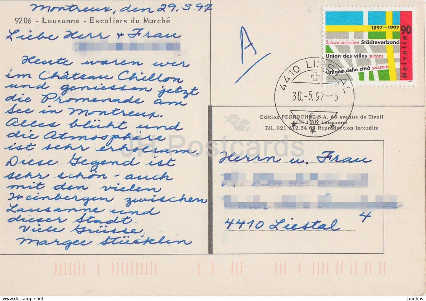 Lausanne - Escaliers du Marche - market stairs - 9206 - 1997 - Switzerland - used