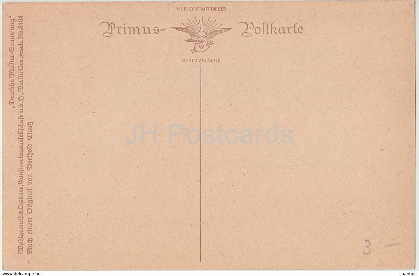 Gemälde von Berthold Clauss – Einsame Halde – Primus – 3104 – deutsche Kunst – alte Postkarte – Deutschland – unbenutzt