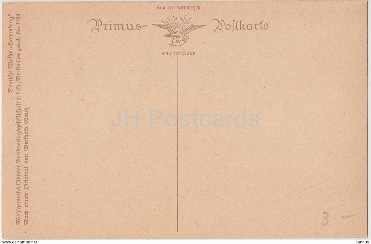 peinture de Berthold Clauss - Einsame Halde - Primus - 3104 - Art allemand - carte postale ancienne - Allemagne - inutilisé