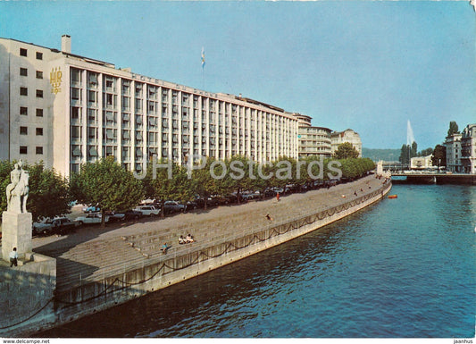 Geneve - Geneva - Hotel du Rhone - Switzerland - unused - JH Postcards