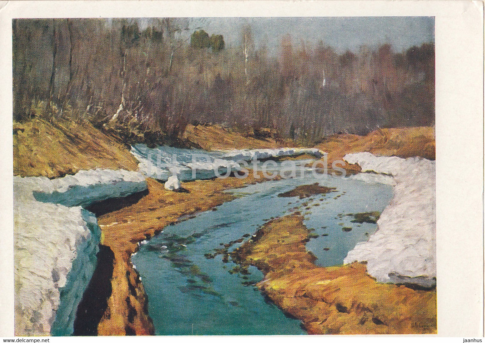 painting by I. Levitan - Early Spring - Russian art - 1962 - Russia USSR - unused - JH Postcards