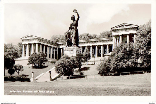 Munchen - Munich - Bavaria mit Ruhmeshalle - old postcard - Germany - unused - JH Postcards
