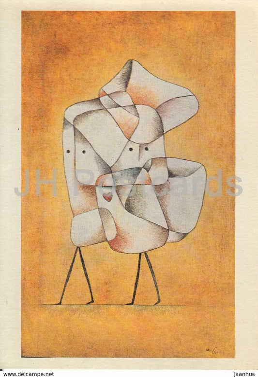 painting by Paul Klee - Geschwister - Brother and Sister - German art - Germany - unused - JH Postcards