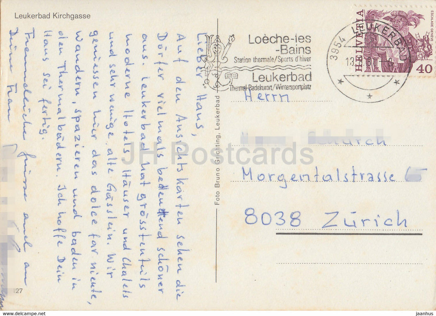 Leukerbad Kirchgasse - 127 - 1960 - Suisse - d'occasion