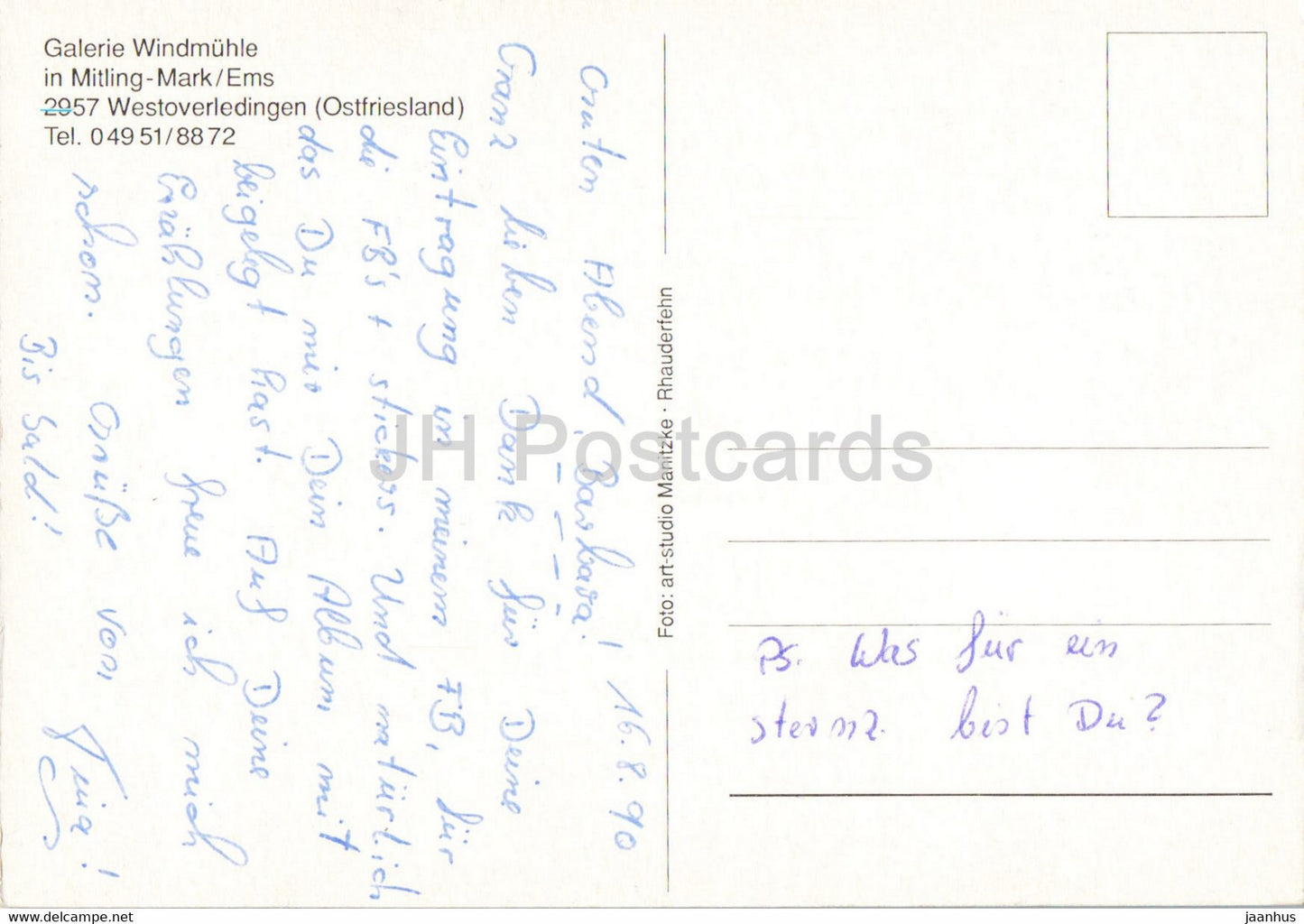 Galerie Windmuhle in Mitling Mark - windmill - 1990 - Germany - used