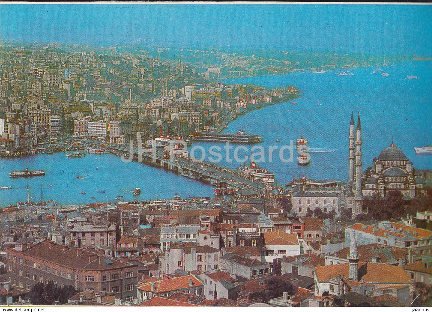 Istanbul - A View of the Galata Bridge - Bosphorus and scutary - Turkey - unused - JH Postcards