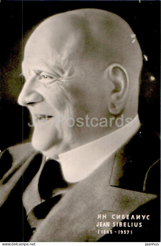 Finnish composer Jean Sibelius - famous people - old photo - 1959 - Russia USSR - unused - JH Postcards
