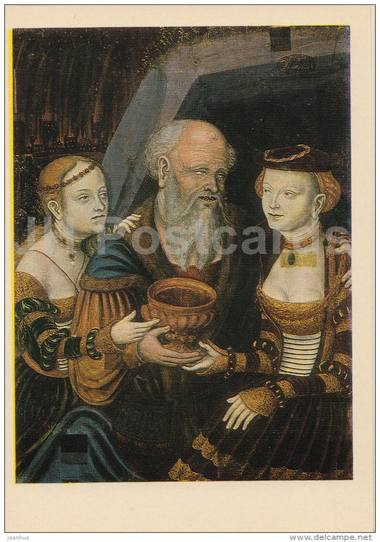 painting  by Wolfgang Krodel - Lot and his daughters - German art - 1973 - Russia USSR - unused - JH Postcards