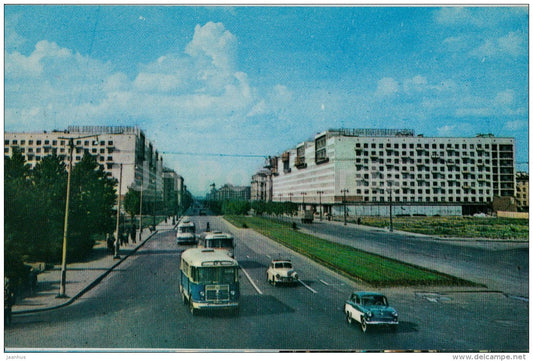 Moskovsky prospekt - avenue - bus - car - Leningrad - St. Petersburg - 1967 - Russia USSR - unused - JH Postcards