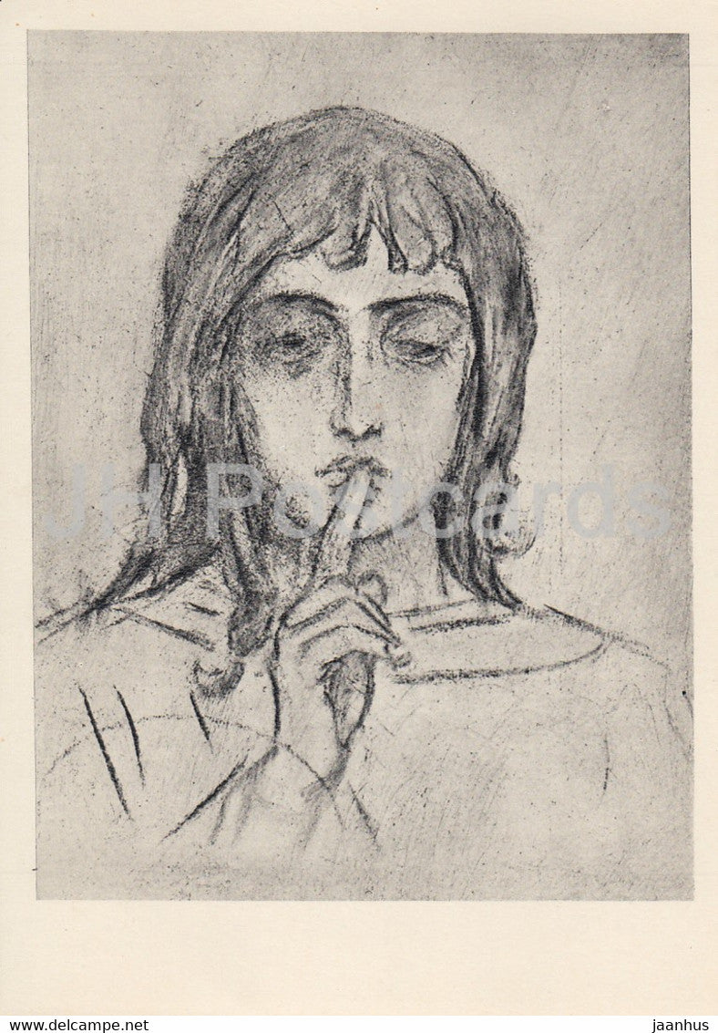 Drawing by V. Vasnetsov - Silence - Russian art - 1963 - Russia USSR - unused - JH Postcards
