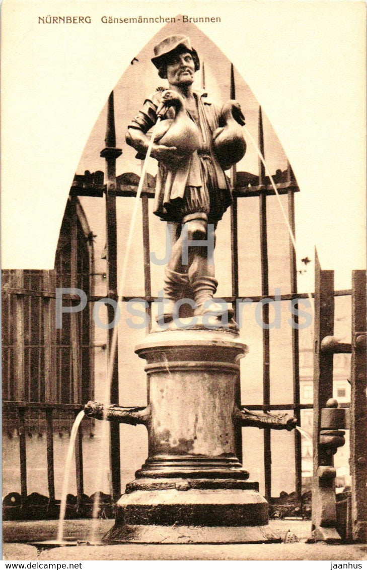 Nurnberg - Nuremberg - Gansemannchen Brunnen - W. H. D. 7133 - old postcard - Germany - unused - JH Postcards