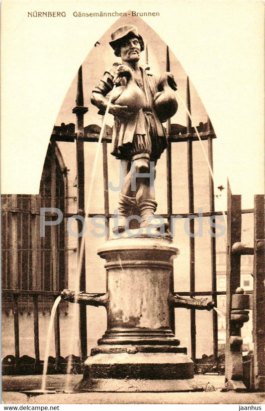 Nurnberg - Nuremberg - Gansemannchen Brunnen - W. H. D. 7133 - old postcard - Germany - unused - JH Postcards
