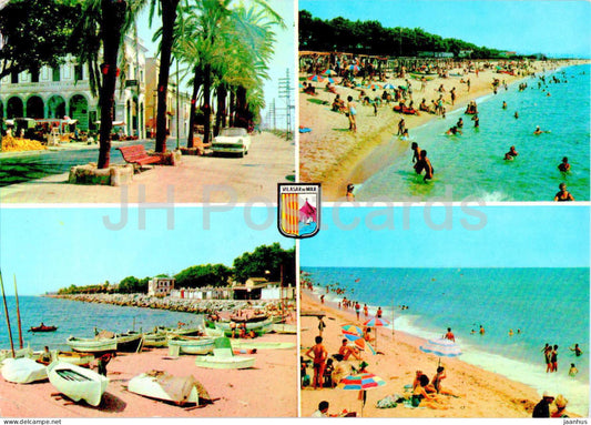 Costa Dorada - Vilasar de Mar - beach - boat - multiview - 2007 - Spain - unused - JH Postcards