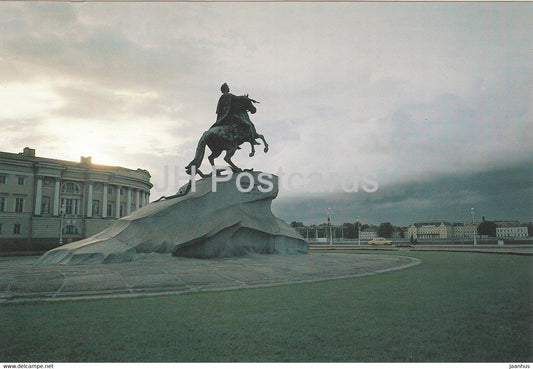 Leningrad - St Petersburg - Decembrists Square - monument to Peter I - Bronze Horseman - Russia USSR - unused - JH Postcards