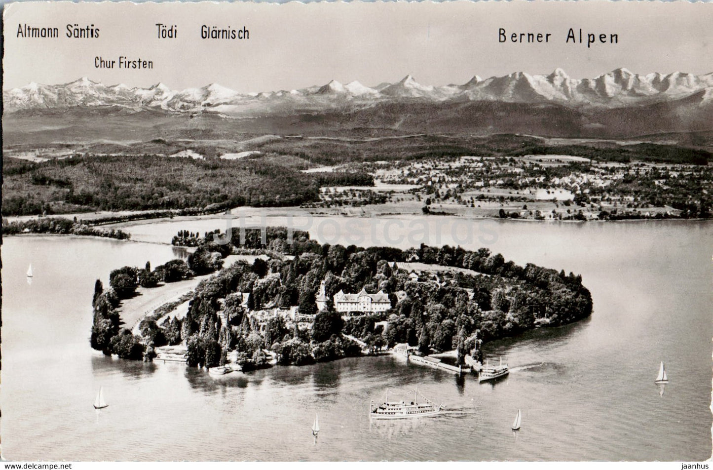 Insel Mainau im Bodensee - old postcard - 1957 - Germany - used - JH Postcards