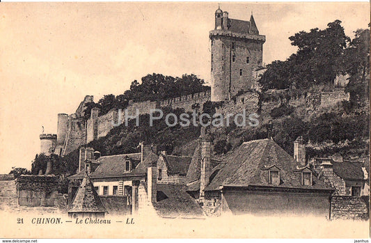Chinon - Le Chateau - 21 - castle - old postcard - France - unused