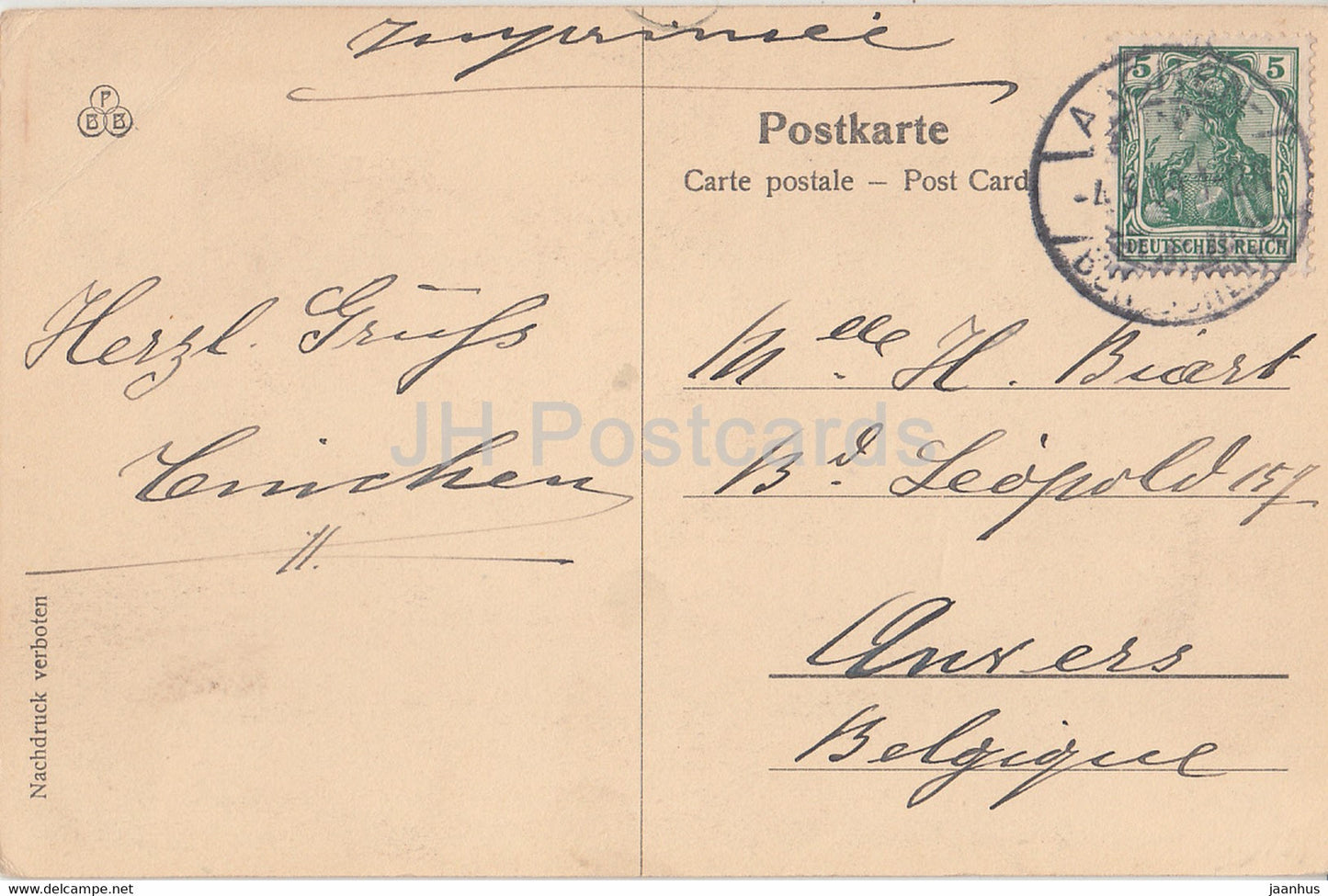 Aachen - An der Jesuitenkirche - 1 - Gemalde v Hermann Killian - old postcard - 1909 - Germany - used