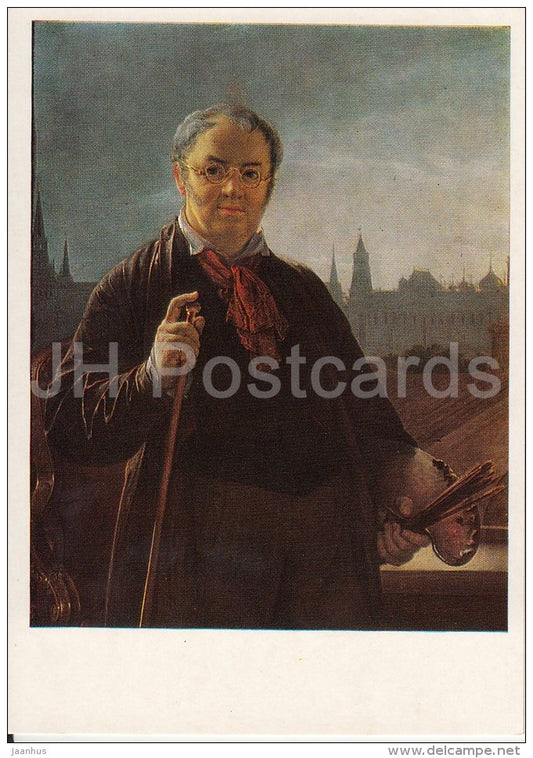 painting by V. Tropinin - Self-Portrait , 1844 - man - Russian art - Russia USSR - 1987 - unused - JH Postcards