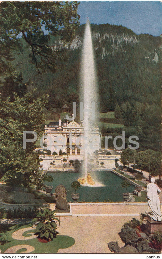 Linderhof - Schloss - castle - 1159 - old postcard - Germany - unused - JH Postcards