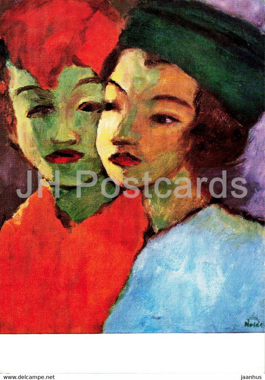 painting by Emil Nolde - Freundinnen - Friends - German art - Germany - used - JH Postcards