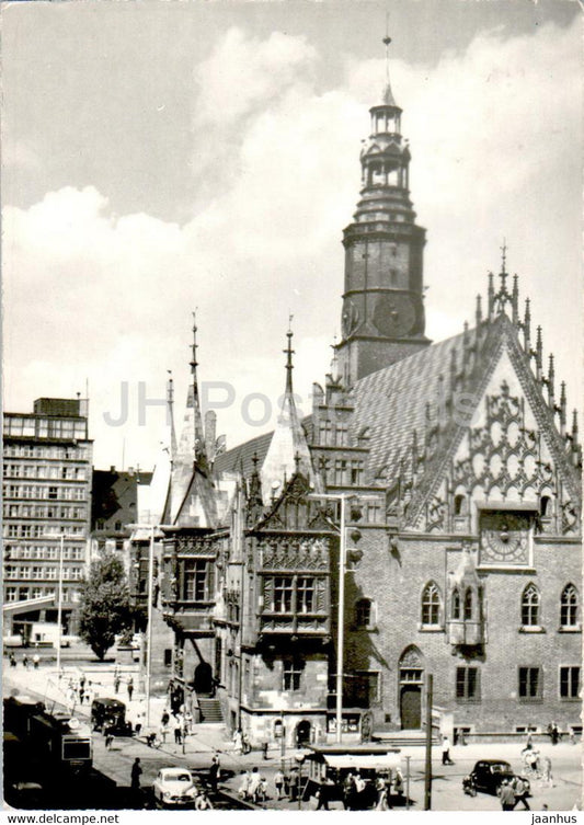 Wroclaw - Ratusz - The Town Hall - old postcard - 1953 - Poland - used - JH Postcards