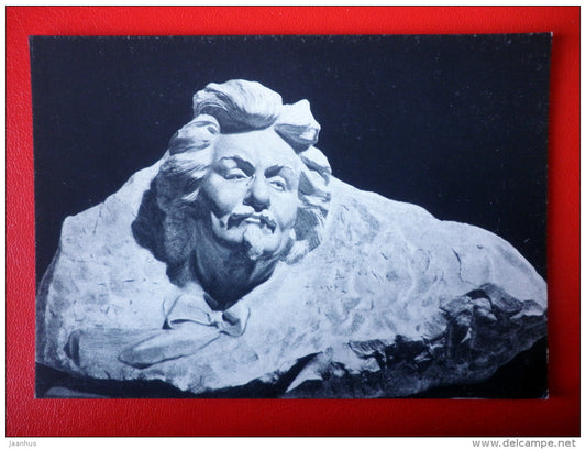 sculpture by A. Arutyunyan . Portrait of armenian poet Akop Akopyan - armenian art - unused - JH Postcards