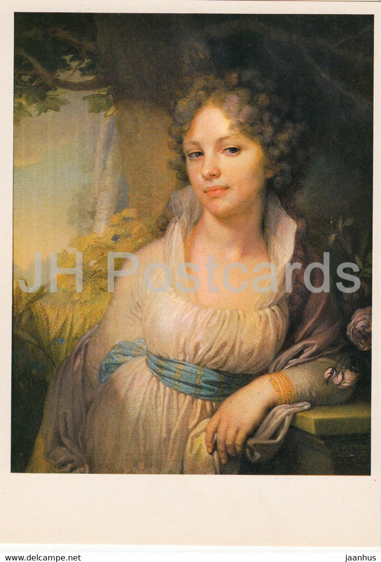 painting by V. Borovikovsky - portrait of Maria Lopukhina - Russian art - 1982 - Russia USSR - unused - JH Postcards