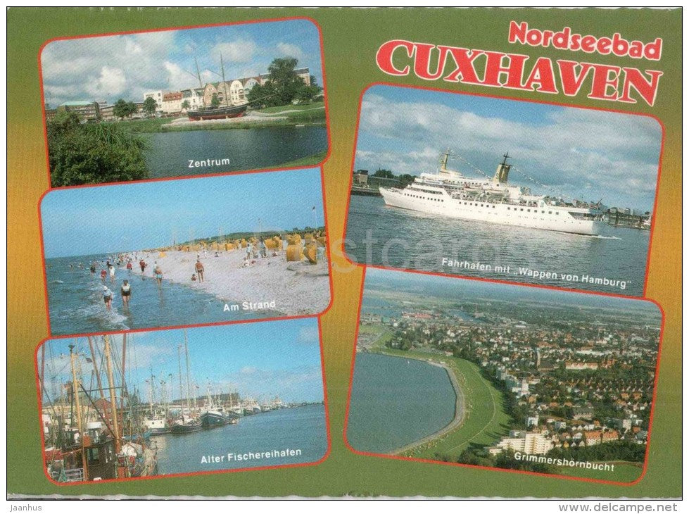 Nordseebad Cuxhaven - zentrum - am Strand - alter Fischereihafen - beach - 524 - Germany - 1995 gelaufen - JH Postcards