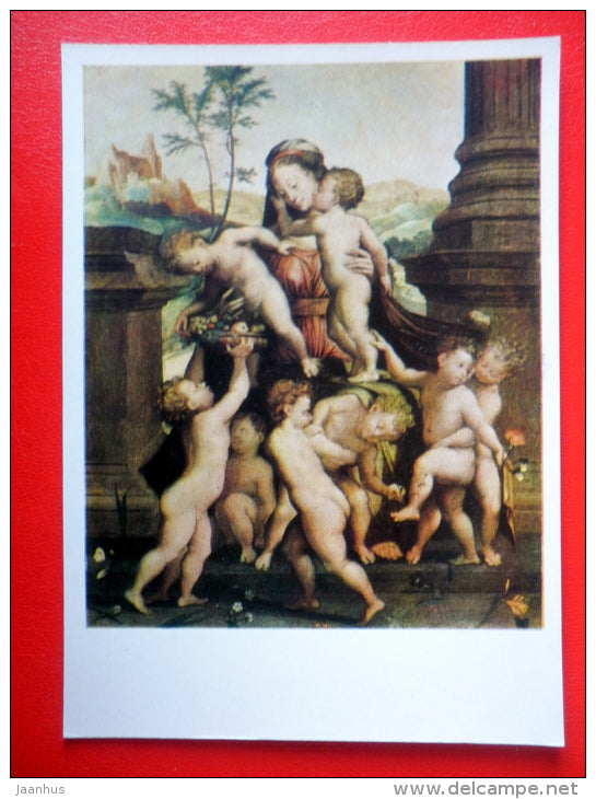 painting by Lambert Lombard . Allegory of Charity - flemish art - unused - JH Postcards