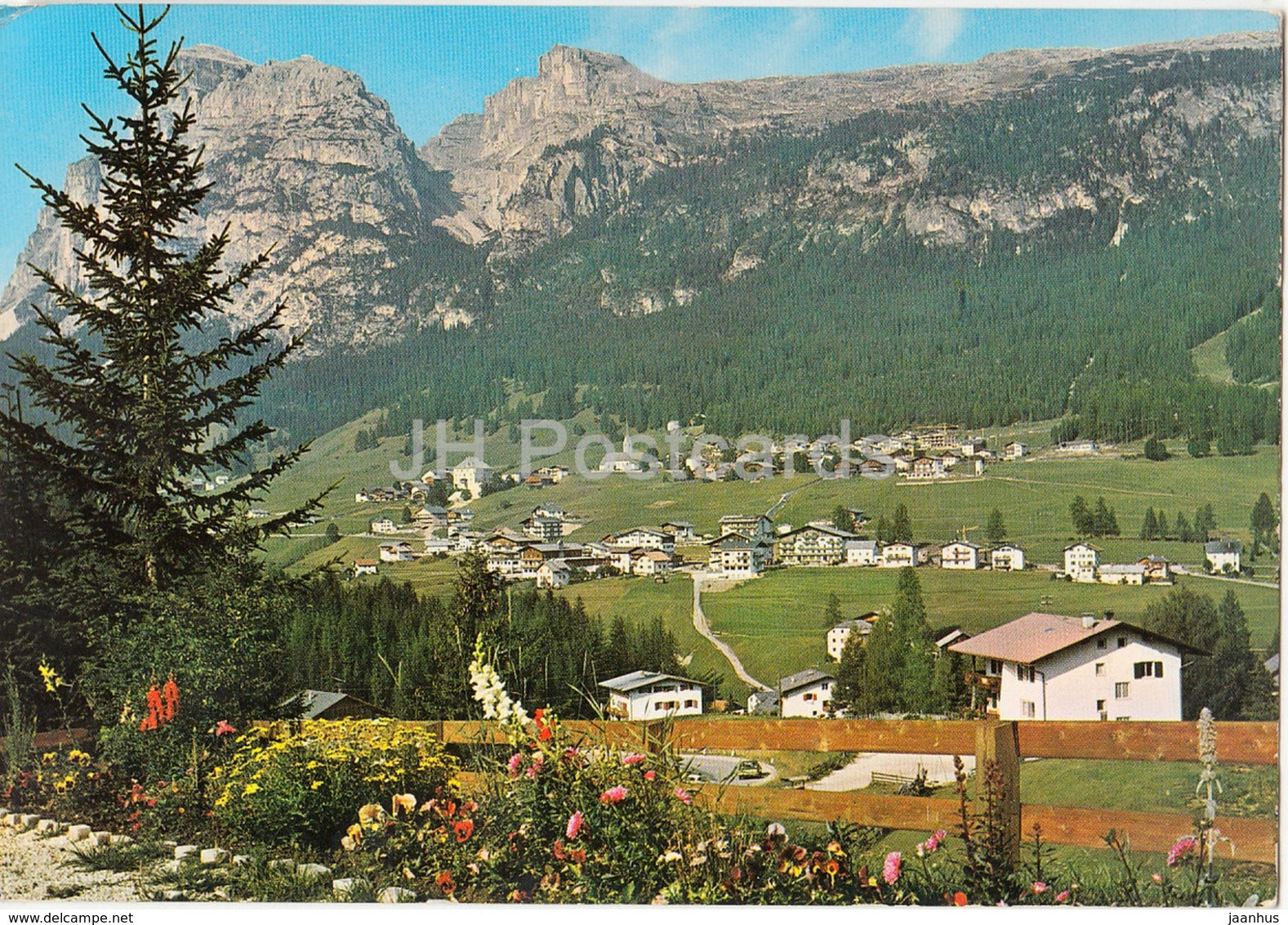 La Villa 1500 m - Val Badia - Sass Songher 2667 m - Italy - 1976 - used - JH Postcards