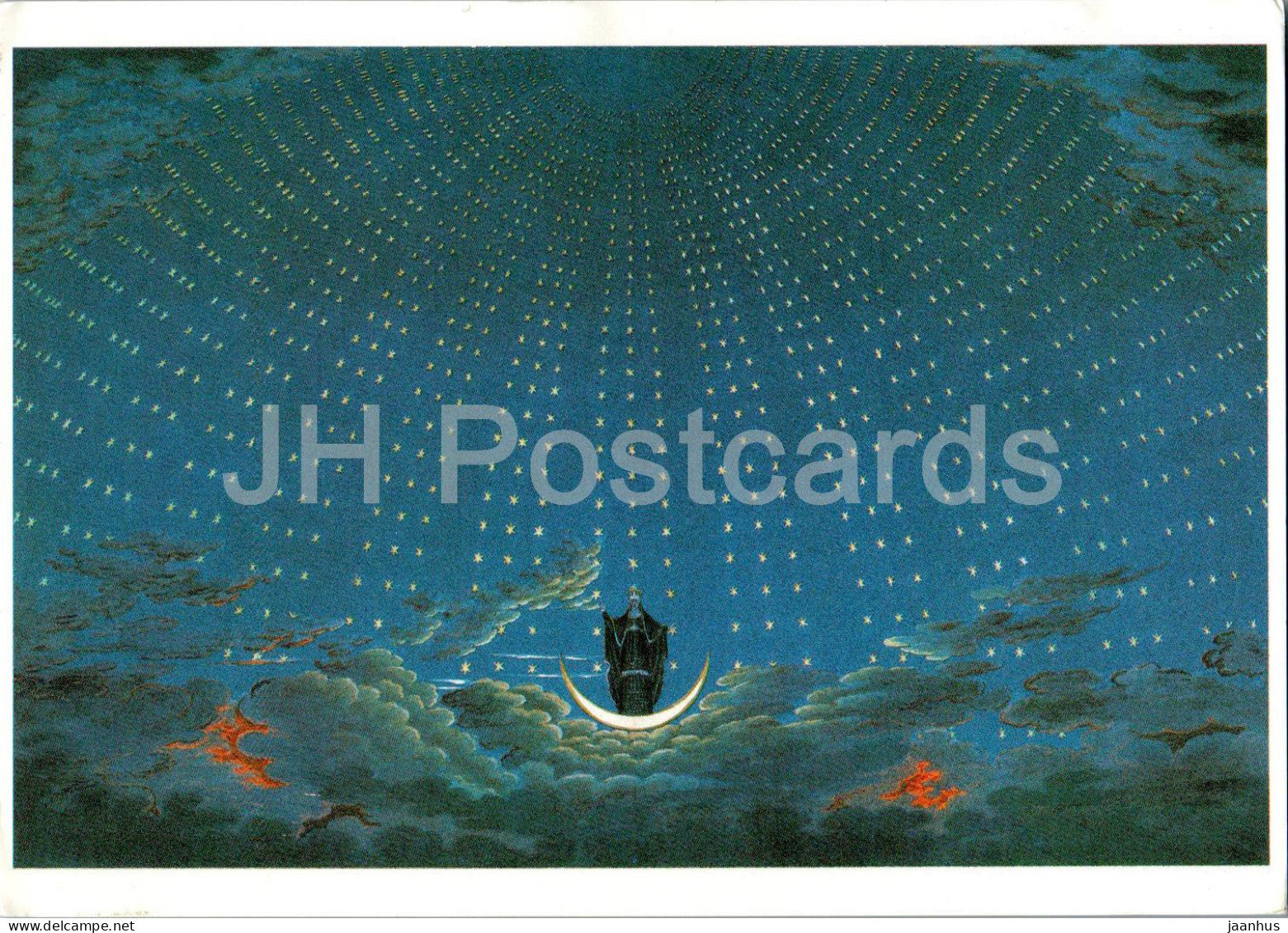 painting by Karl Friedrich Schinkel - Sternehalle im Palast der Konigin der Nacht - German art - 1994 - Germany - used