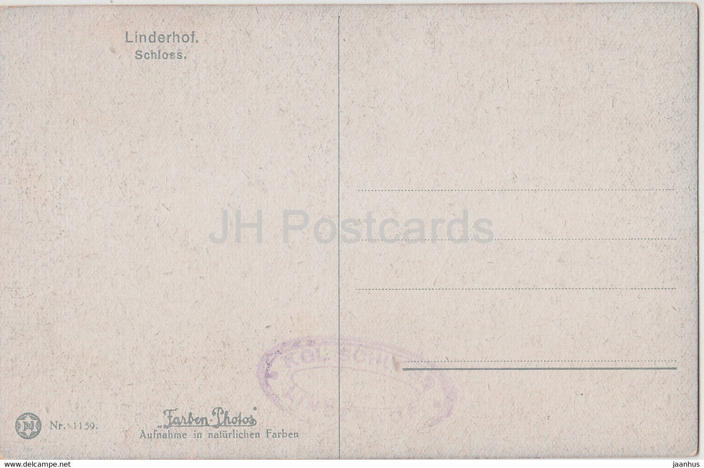 Linderhof - Schloss - castle - 1159 - old postcard - Germany - unused