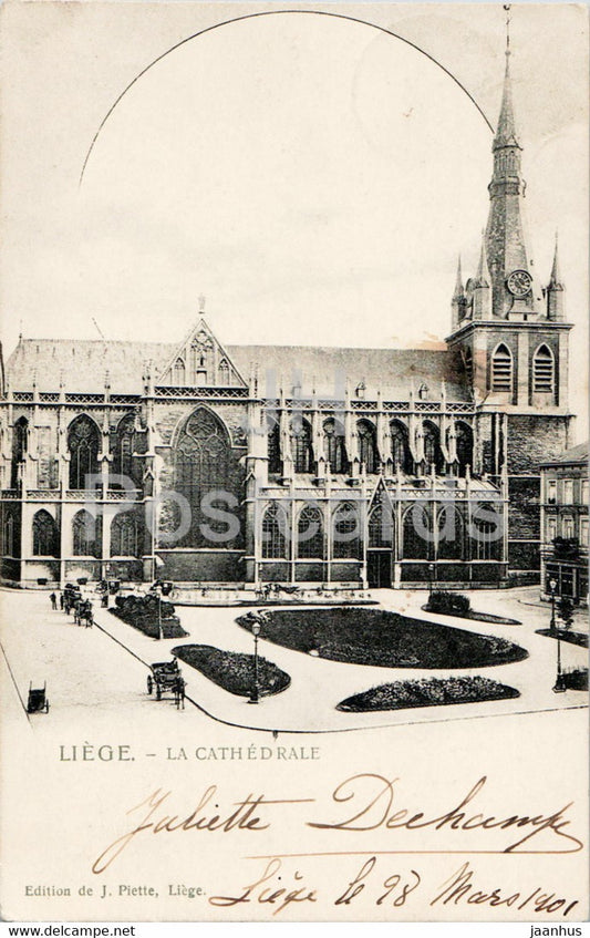 Liege - La Cathedrale - old postcard - 1901 - Belgium - used - JH Postcards