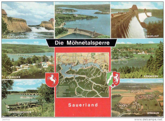 Die Möhnetalsperre - Durchbruch - Überlauf - Körbecke - Stockum - Germany - 1977 gelaufen - JH Postcards