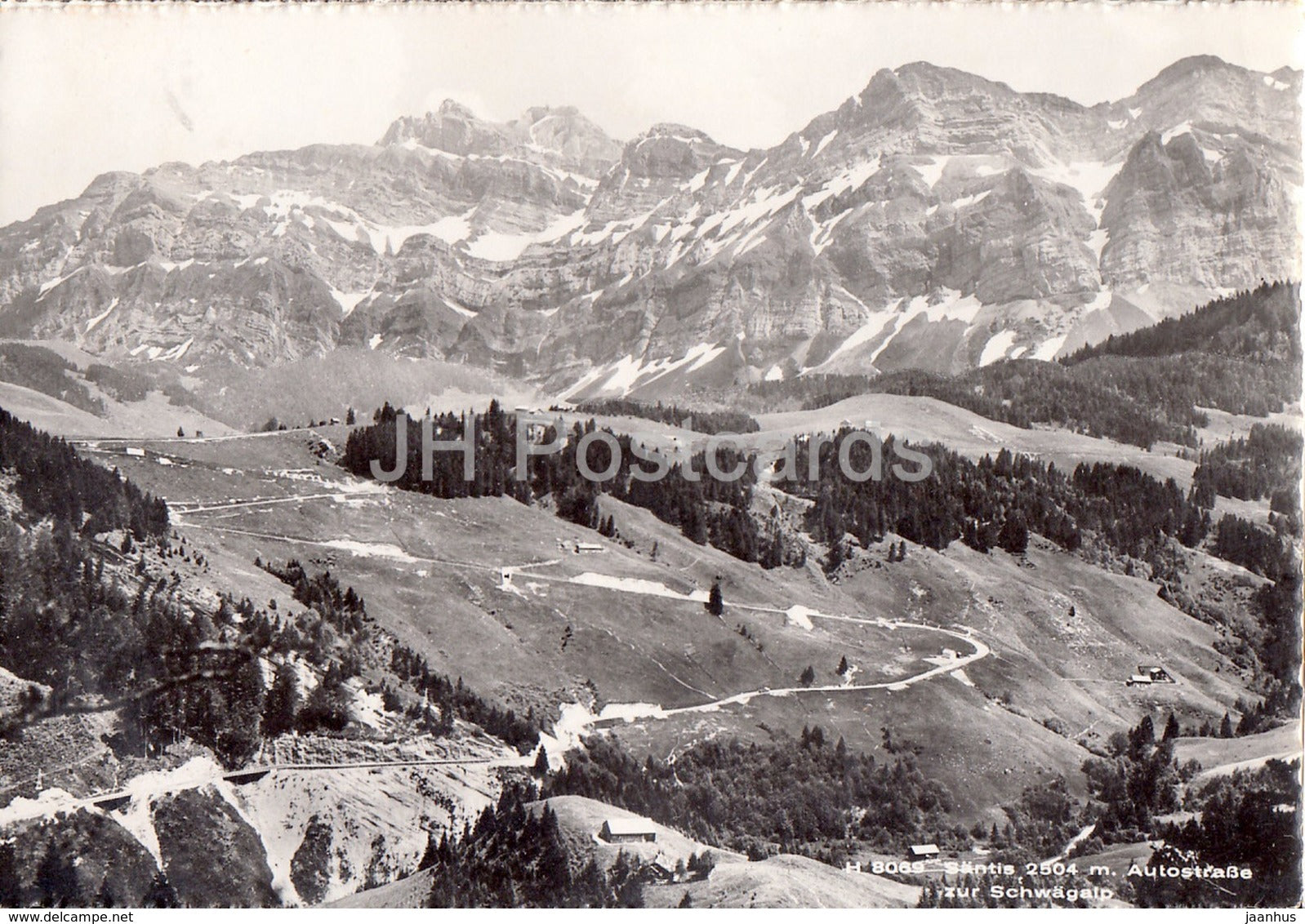 Santis 2504 m - Autostrasse zur Schwagalp - 8069 - 1947 - Switzerland - used - JH Postcards