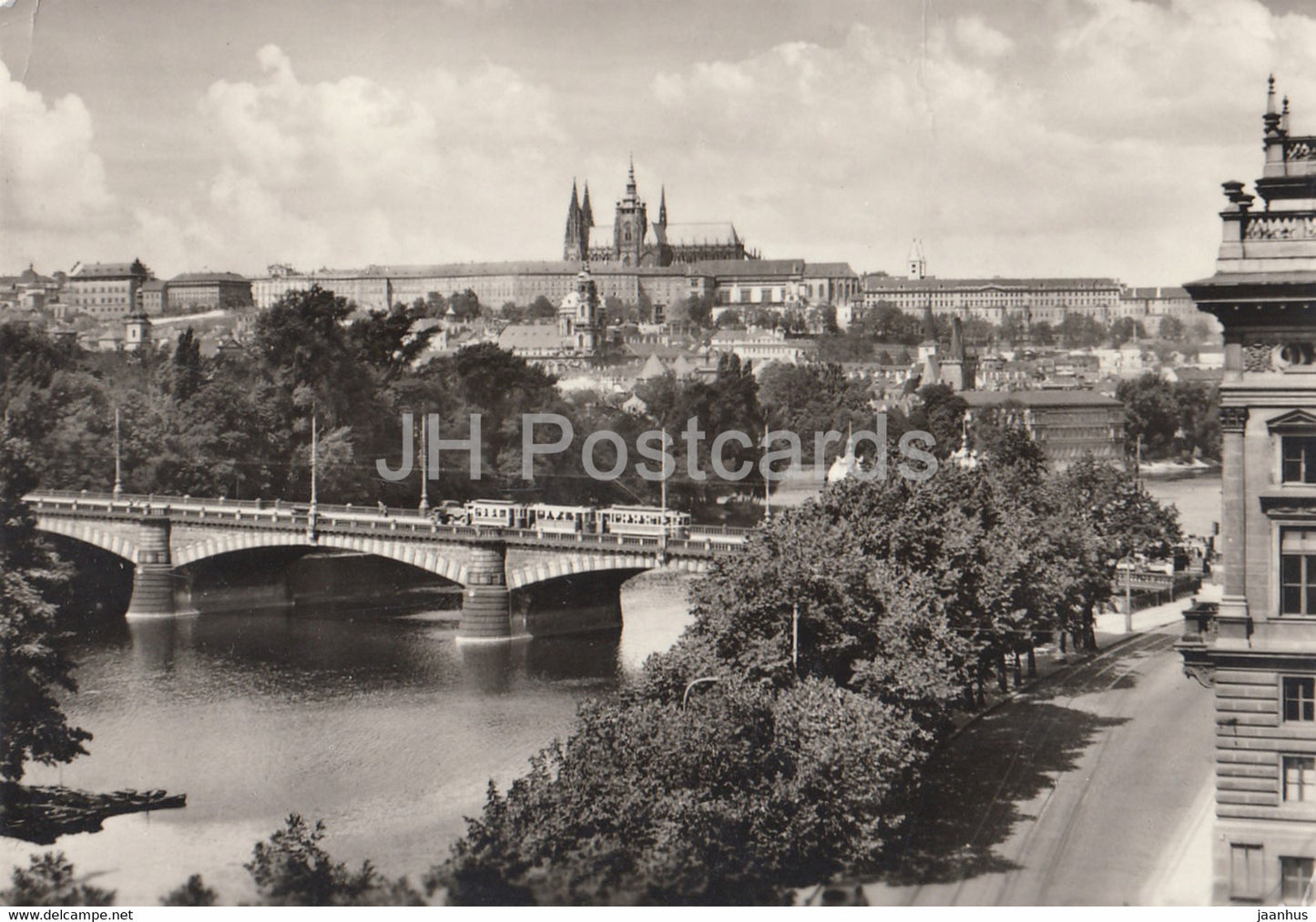Praha - Prague - View of Prague Castle - tram - bridge - 1964 - Czech Republic - Czechoslovakia - used - JH Postcards