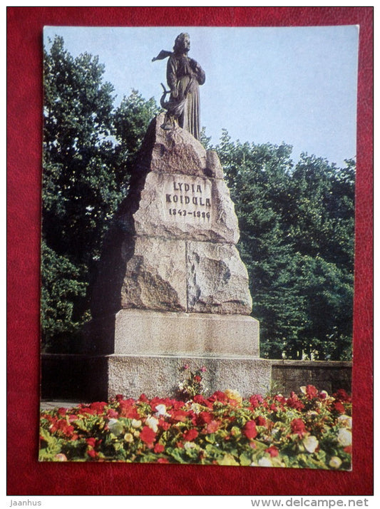 monument to poet Lydia Koidula - Pärnu - 1978 - Estonia USSR - unused - JH Postcards