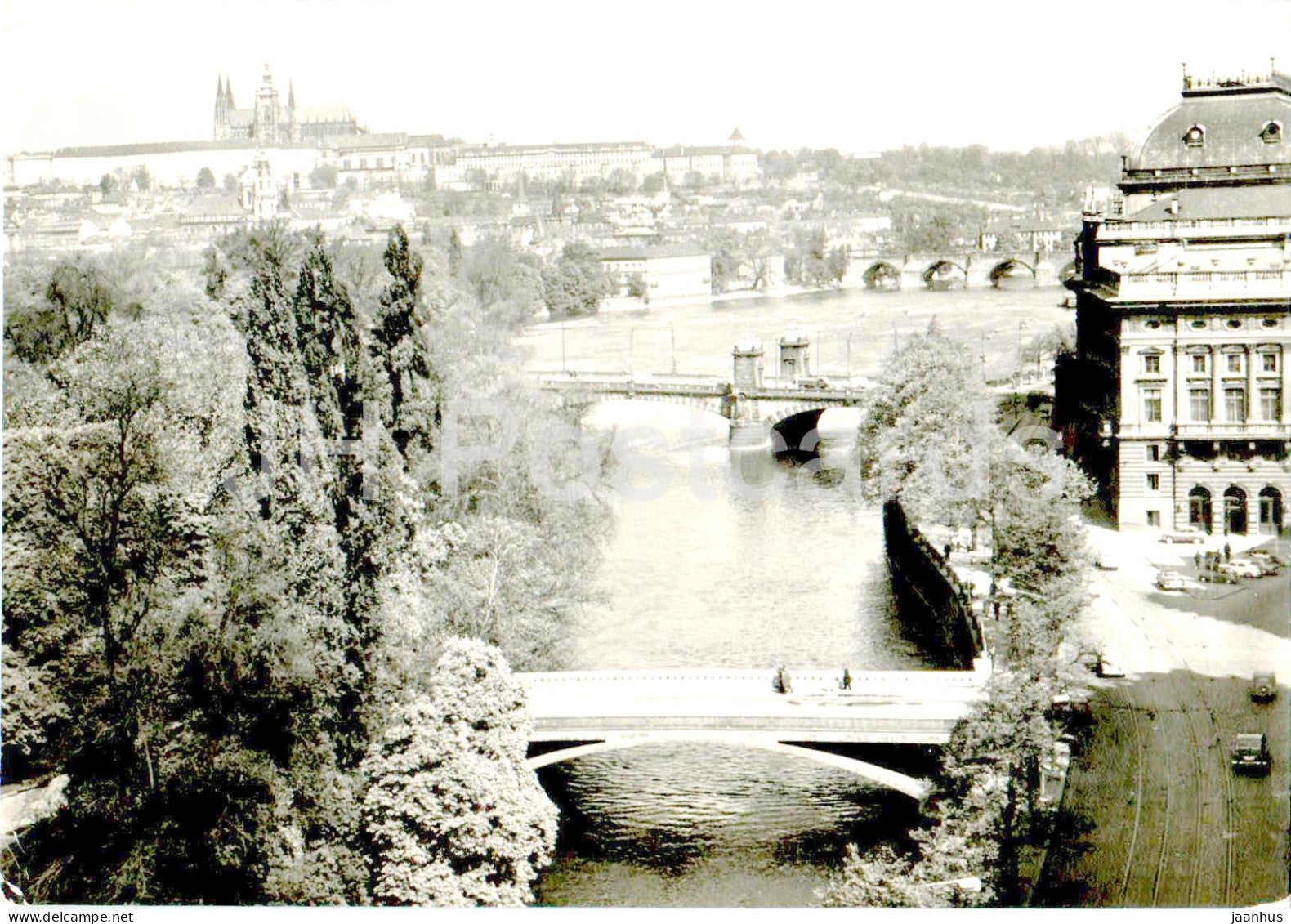 Praha - Prague - The Castle of Prague Hradcany and National Theatre - 1968 - Czech Republic - Czechoslovakia - used - JH Postcards