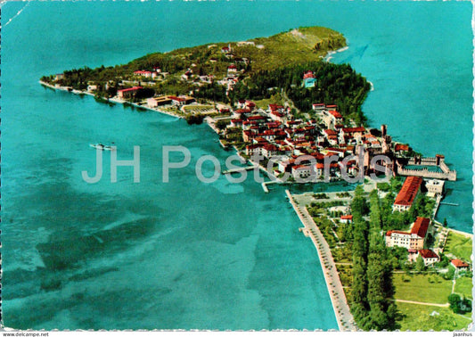 Sirmione - Lago di Garda - Veduta aerea - aerial view - 1962 - Italy - used - JH Postcards