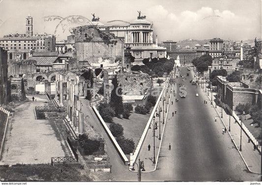 Roma - Rome - Via dei Fori Imperiali - Avenue of Imperial Forum - old postcard - 1958 - Italy - used - JH Postcards