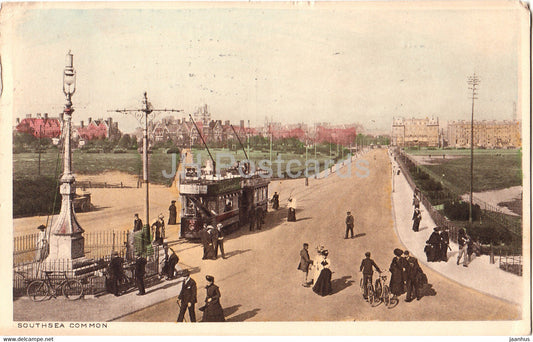 Southsea Common - tram - old postcard - 1921 - England - United Kingdom - used - JH Postcards