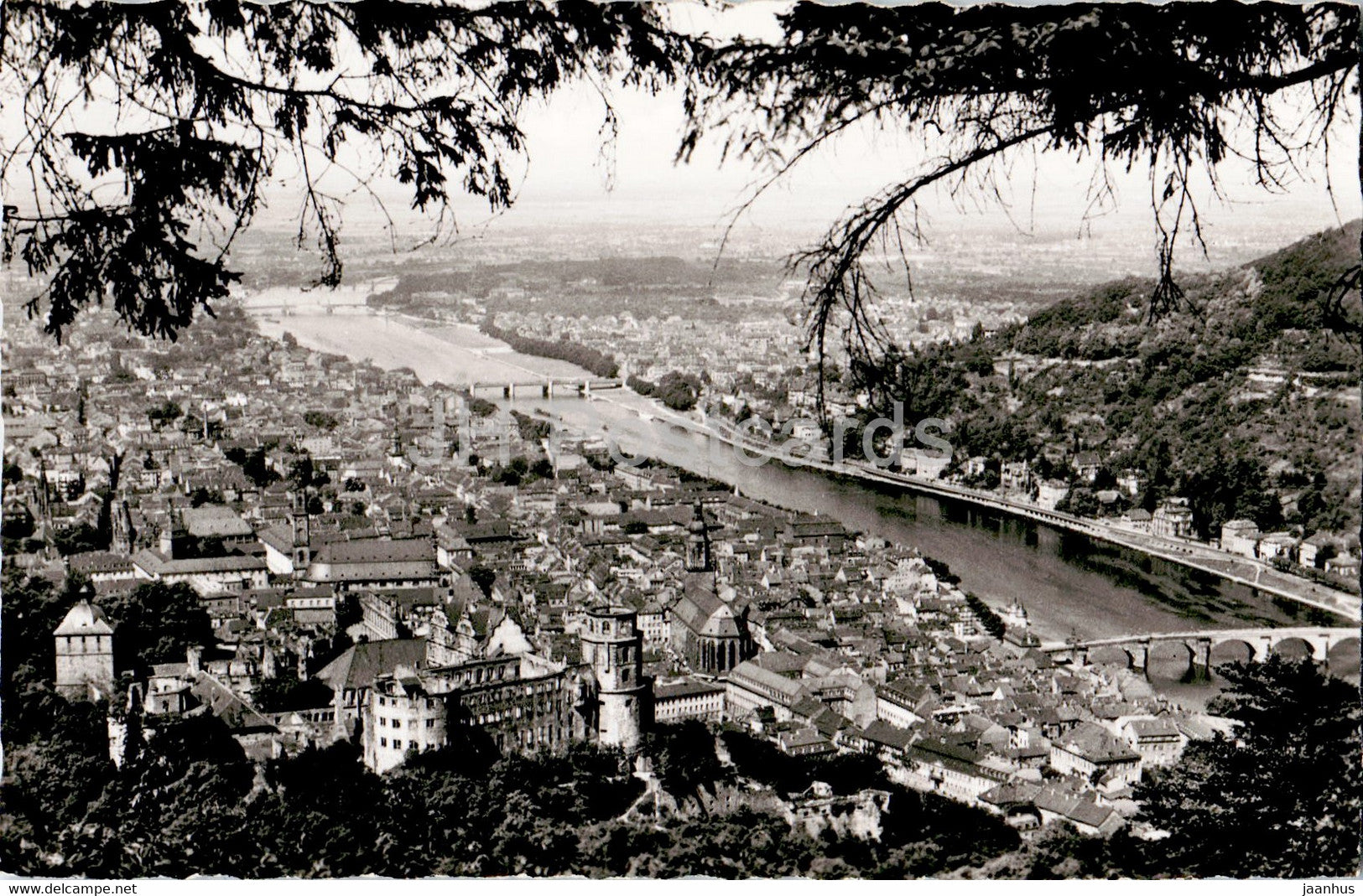 Heidelberg - Blick vom Rindenhauschen - old postcard - Germany - unused - JH Postcards
