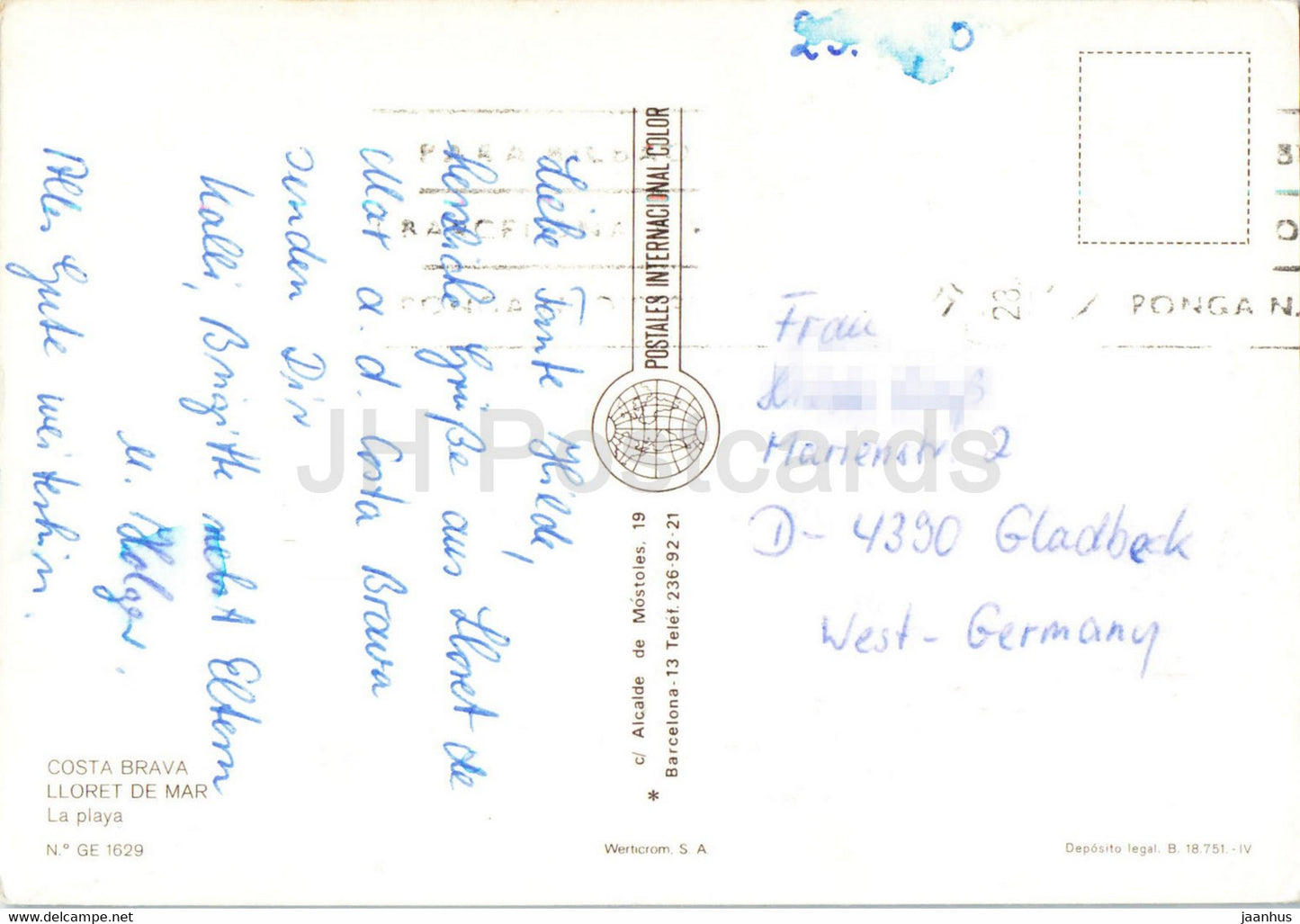 Costa Brava - Lloret de Mar - La Playa - beach - 1629 - Spain - used